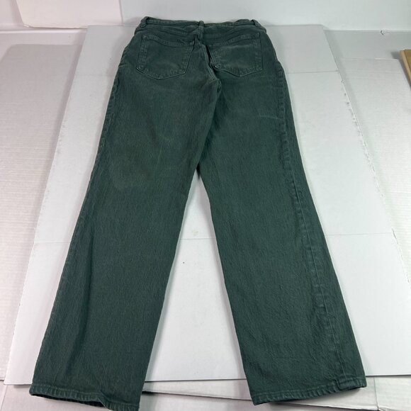 Abercrombie Fitch Jeans Womens 29x30* 90s Straight High Rise Green Denim Tag 28R - Picture 9 of 16
